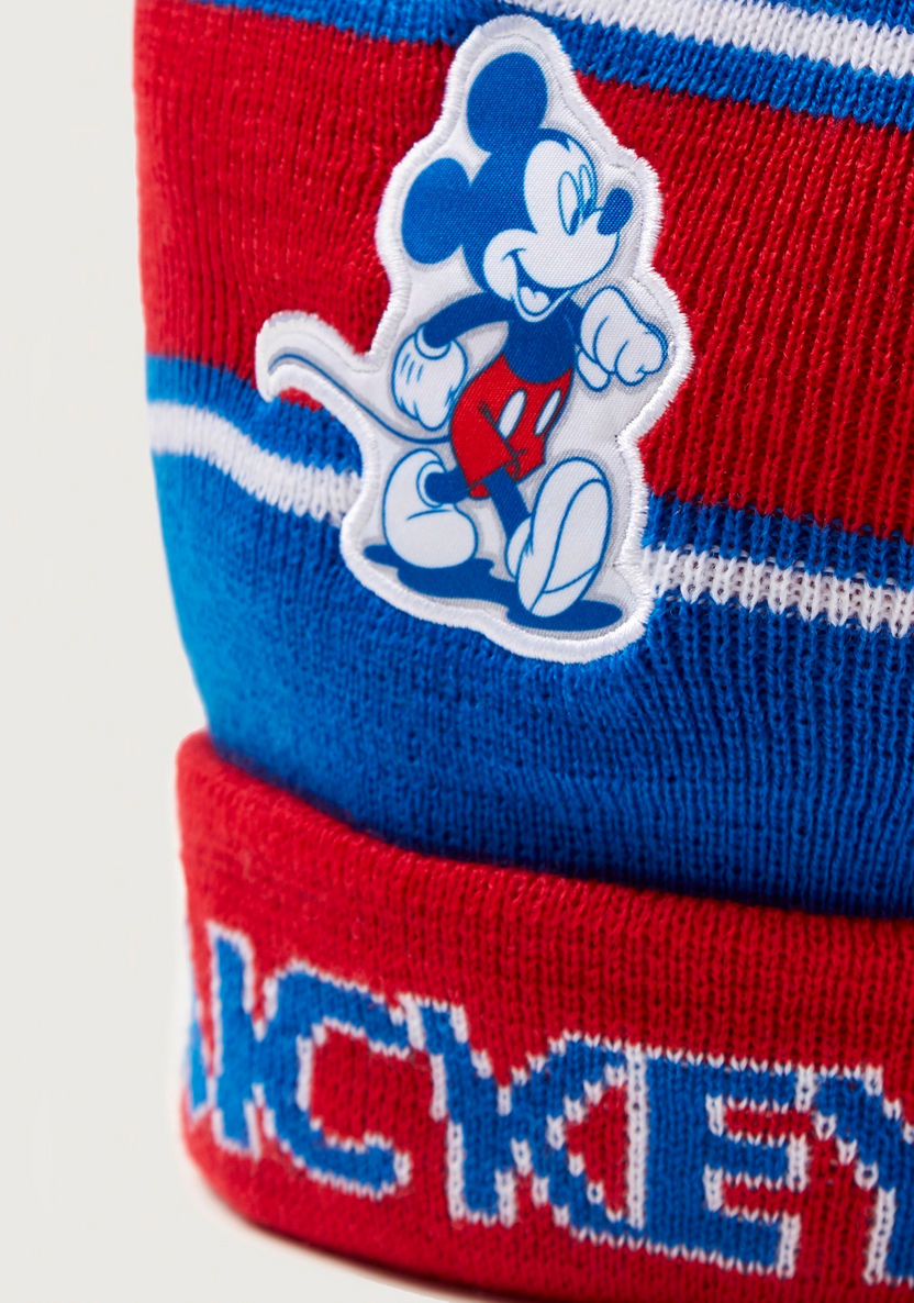 Disney Mickey Mouse Textured Cap and Gloves-Caps-image-3