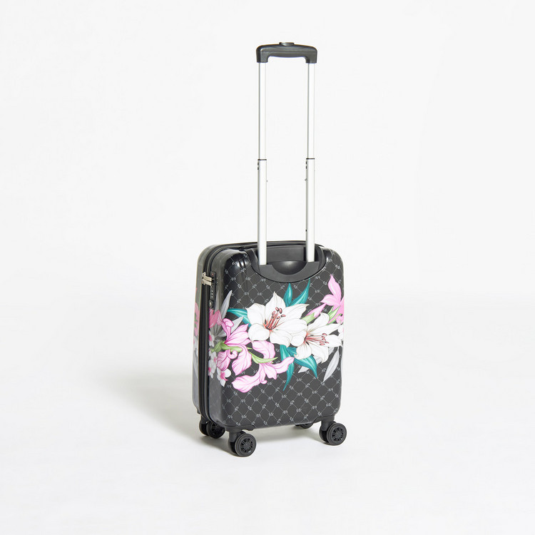 Elle Floral Print Hardcase Trolley Bag with Retractable Handle