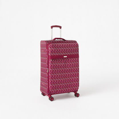 Elle All-Over Logo Print Softcase Trolley Bag with Retractable Handle and Wheels-Luggage-image-0