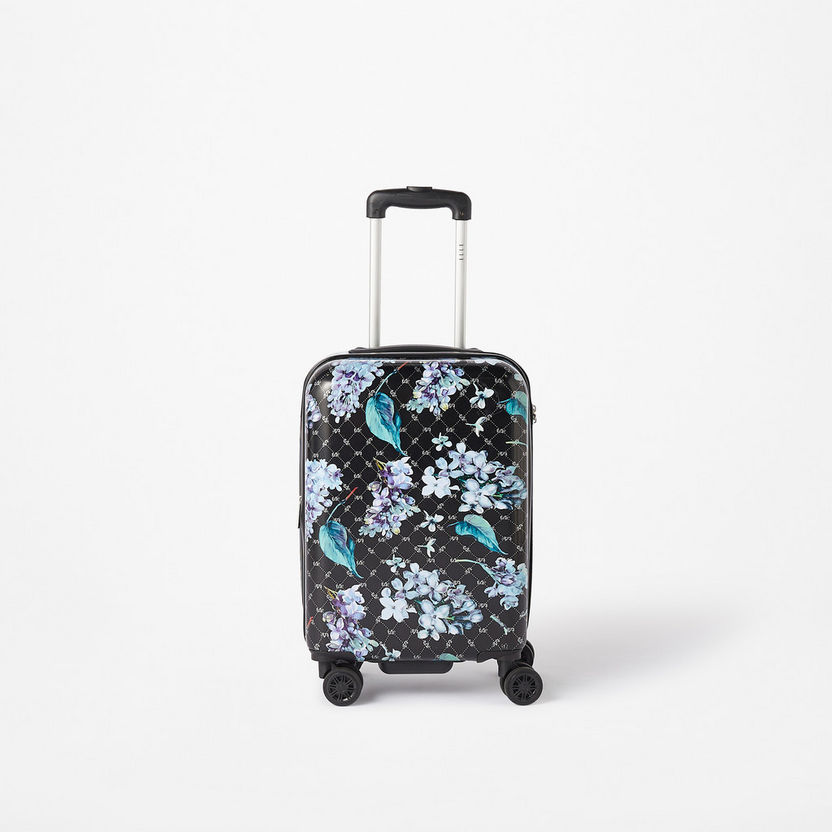 Elle Printed Hardcase Luggage Trolley with Retractable Handle and Wheels-Luggage-image-0