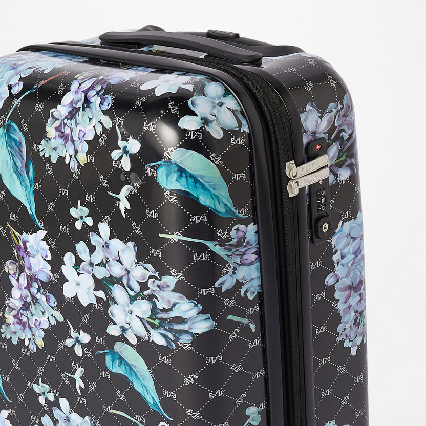 Elle Printed Hardcase Luggage Trolley with Retractable Handle and Wheels-Luggage-image-3