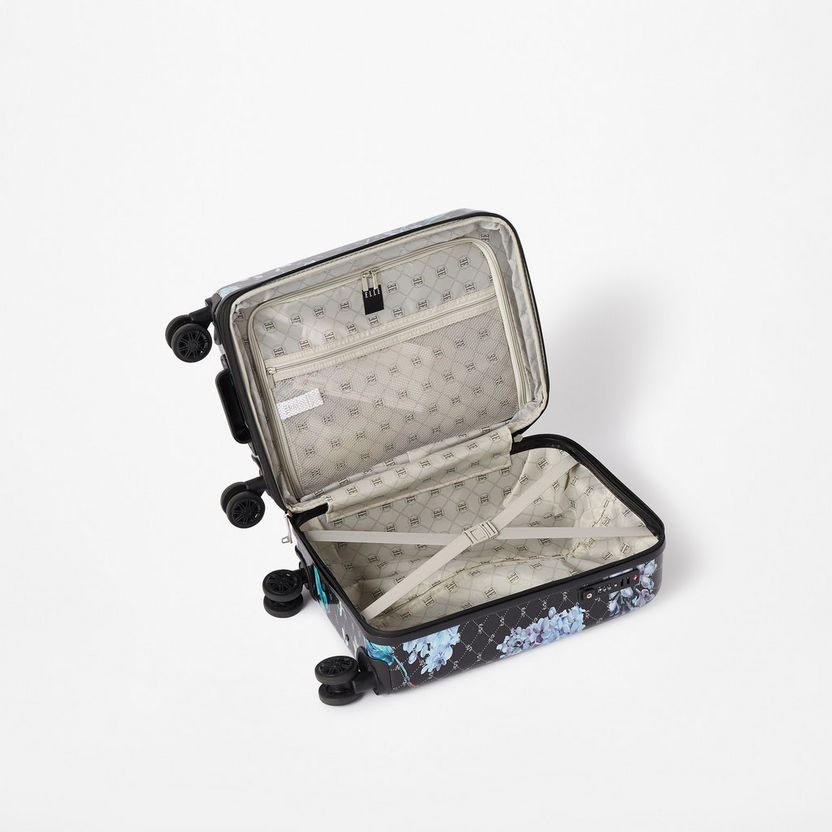 Elle Printed Hardcase Luggage Trolley with Retractable Handle and Wheels-Luggage-image-4