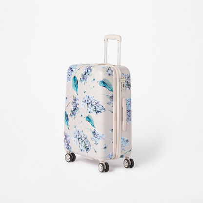 Elle Printed Hardcase Trolley Bag with Retractable Handle and Wheels-Luggage-image-1