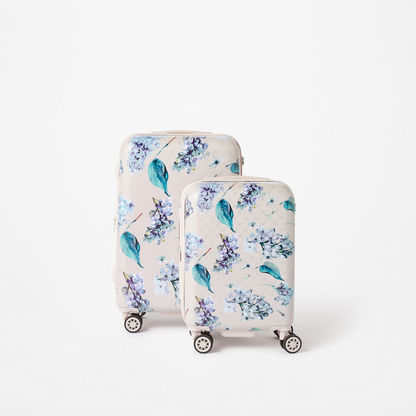Elle Printed Hardcase Trolley Bag with Retractable Handle and Wheels-Luggage-image-5