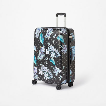 Elle Floral Print Hardcase Trolley Bag with Retractable Handle and Wheels-Luggage-image-1