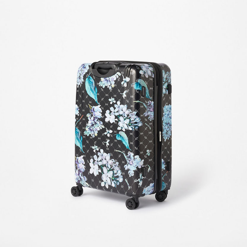 Elle Floral Print Hardcase Luggage Trolley Bag with Retractable Handle and Wheels-Luggage-image-2