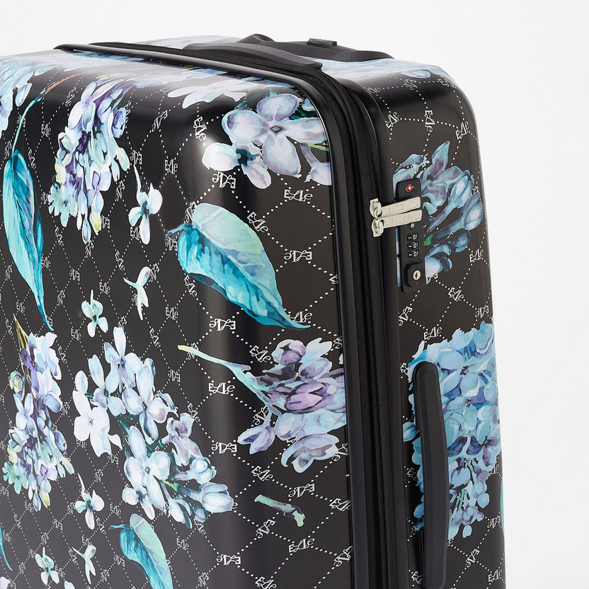 Elle Floral Print Hardcase Luggage Trolley Bag with Retractable Handle and Wheels-Luggage-image-3