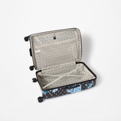 Elle Floral Print Hardcase Trolley Bag with Retractable Handle and Wheels-Luggage-image-4
