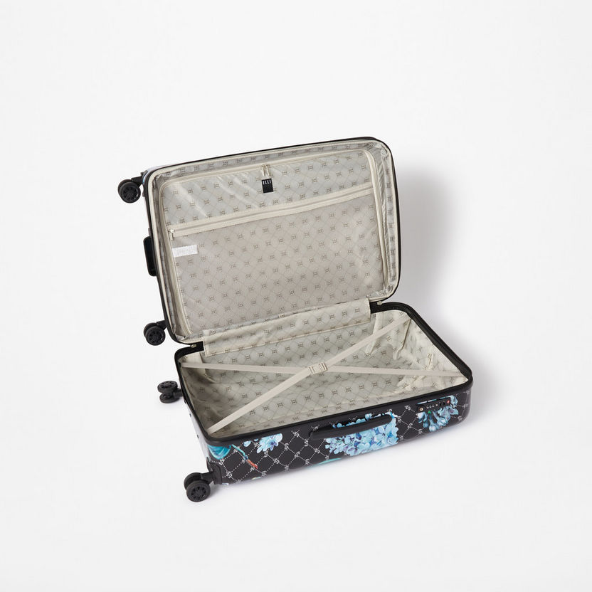 Elle Floral Print Hardcase Luggage Trolley Bag with Retractable Handle and Wheels-Luggage-image-4
