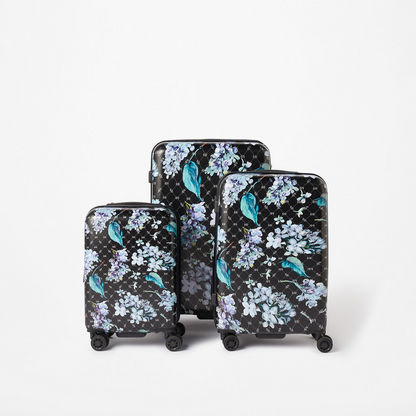 Elle Floral Print Hardcase Trolley Bag with Retractable Handle and Wheels-Luggage-image-5