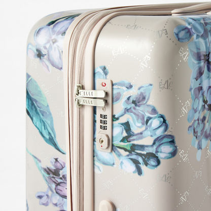 Elle Floral Print Hardcase Trolley Bag with Retractable Handle and Wheels-Luggage-image-1