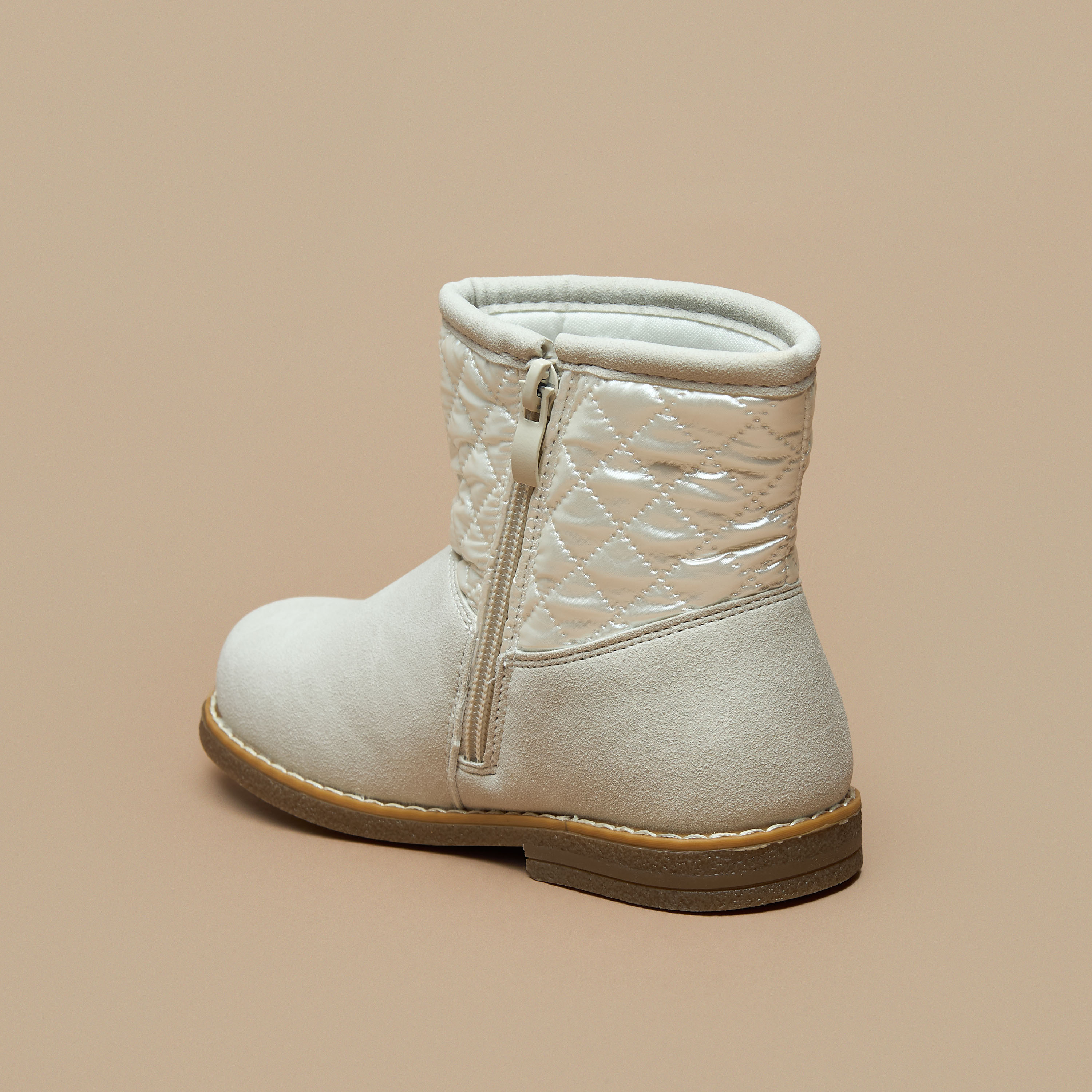 Flora Bella Quilted High Cut Boots with Zip Closure-girls-shoes-boots-image-2