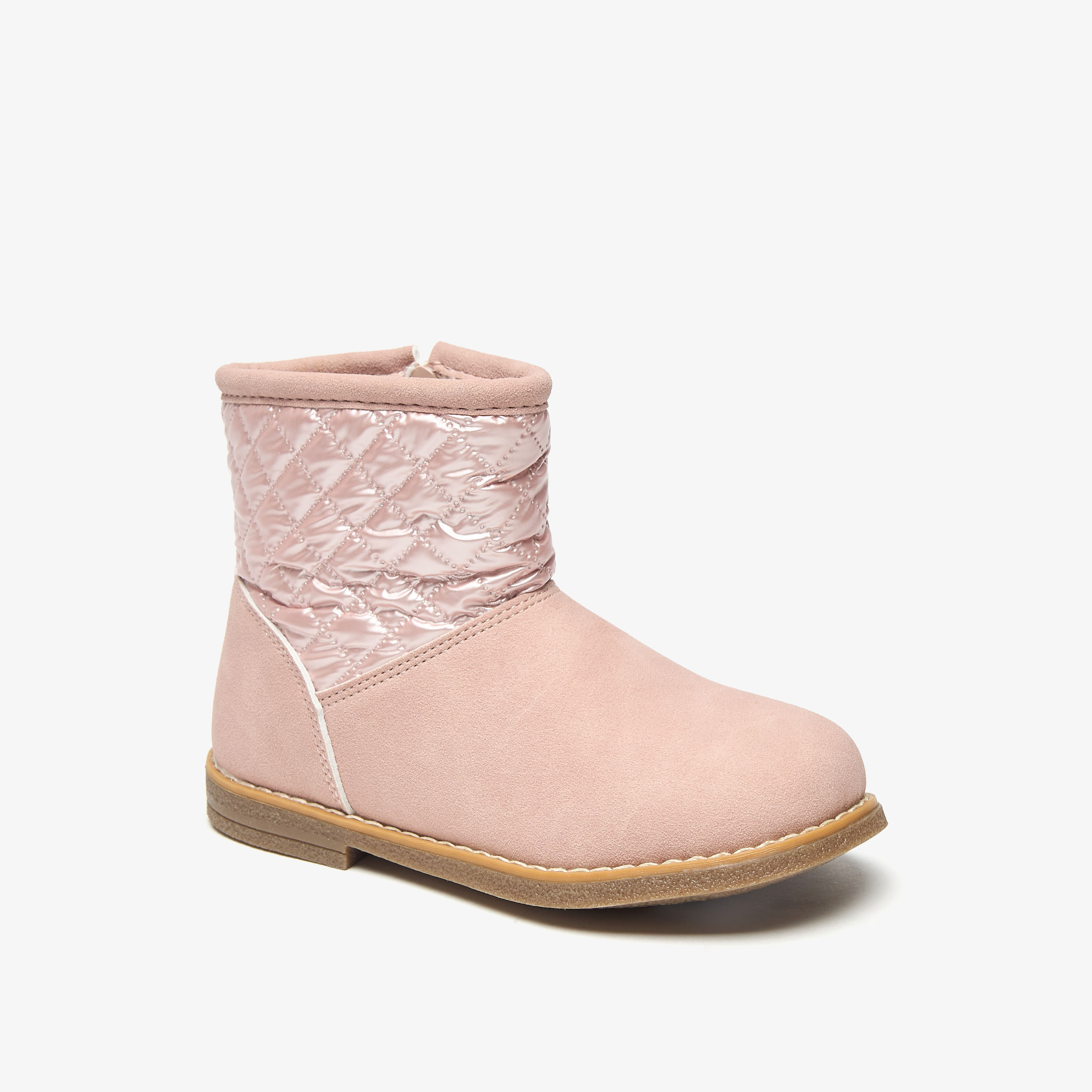 Flora Bella Quilted High Cut Boots with Zip Closure-girls-shoes-boots-image-6