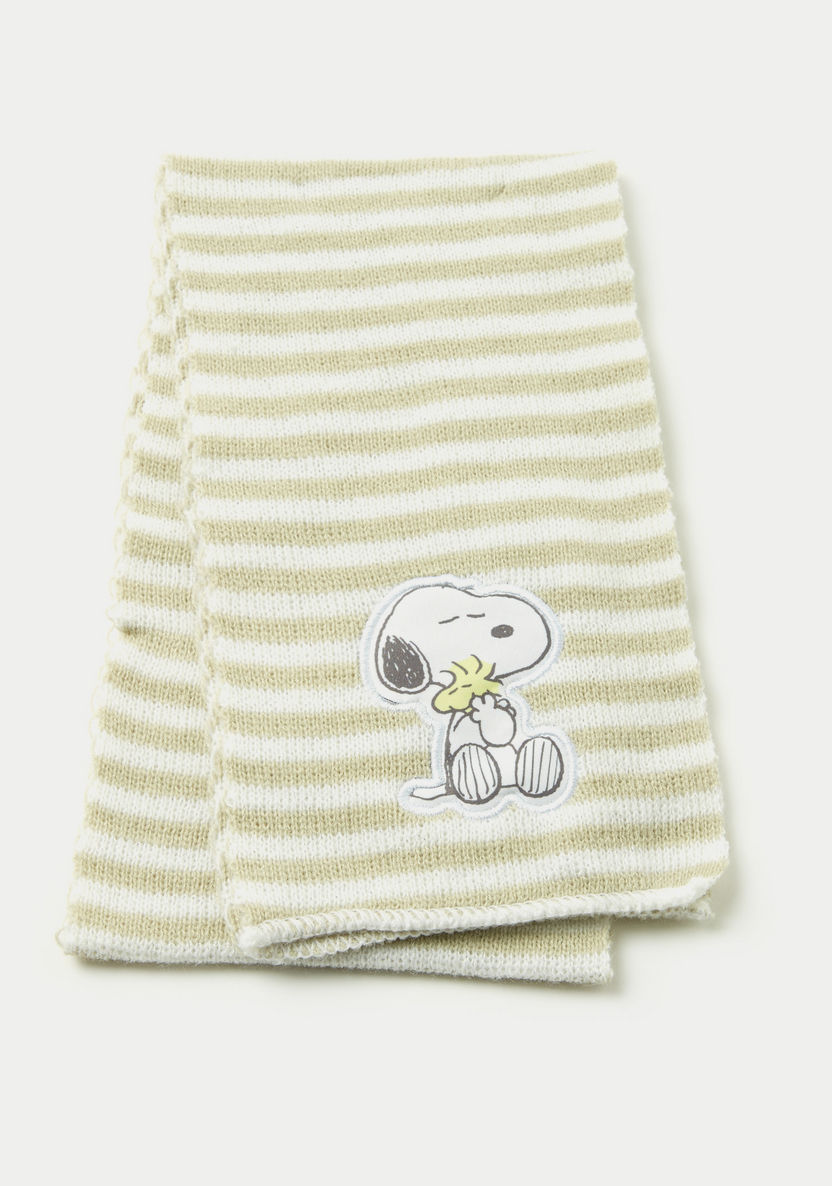 Peanuts Snoopy Embroidered Beanie Cap with Scarf and Gloves Set-Caps-image-3