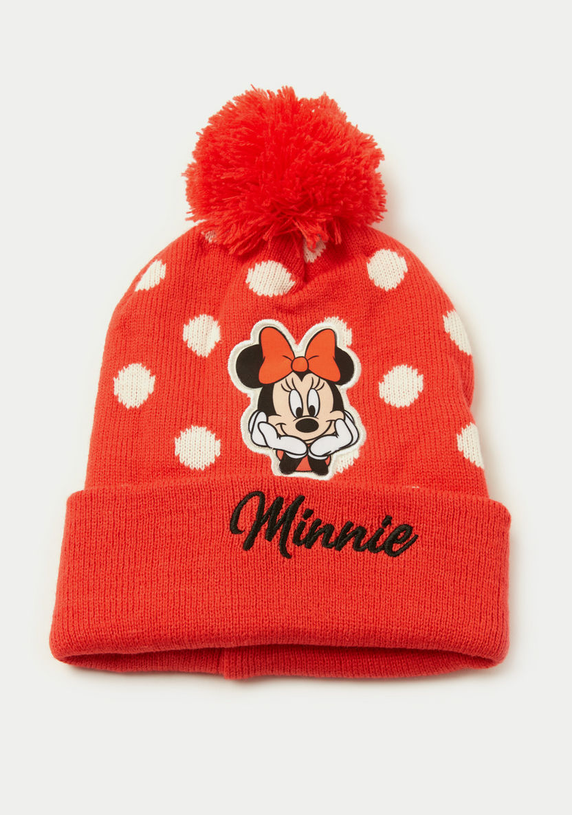 Disney Minnie Mouse Embroidered Beanie and Scarf with Gloves-Mittens-image-1