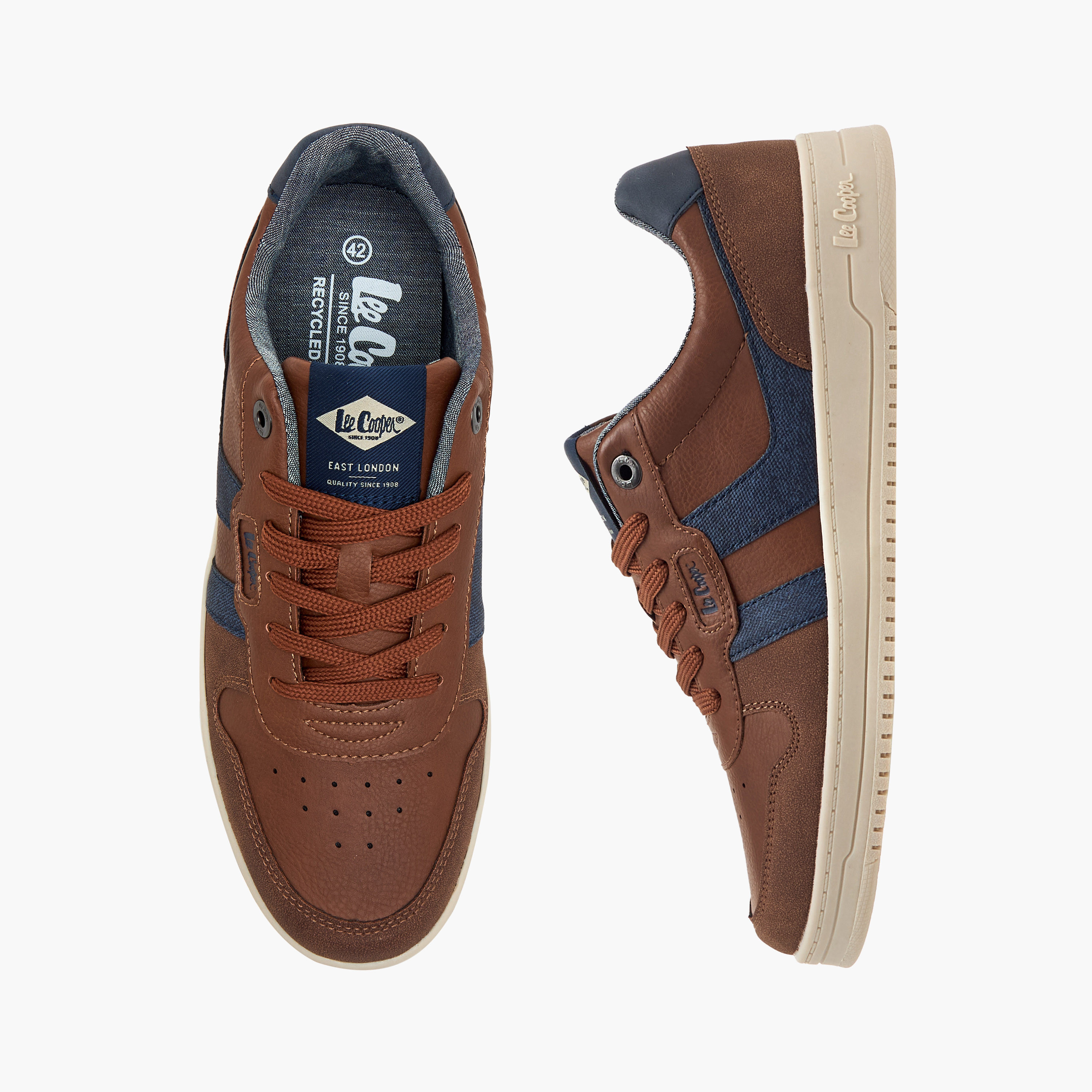 Lee Cooper Men's Panelled Lace-Up Ortholite Ankle Sneakers-men-shoes-sneakers-image-1