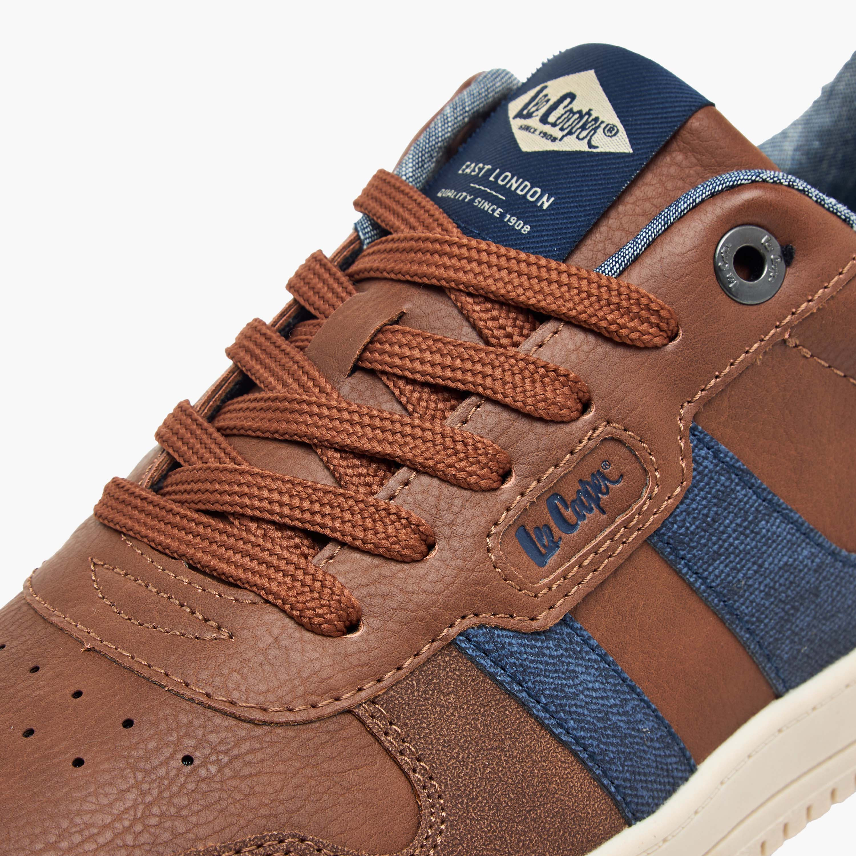 Lee Cooper Men's Panelled Lace-Up Ortholite Ankle Sneakers-men-shoes-sneakers-image-4