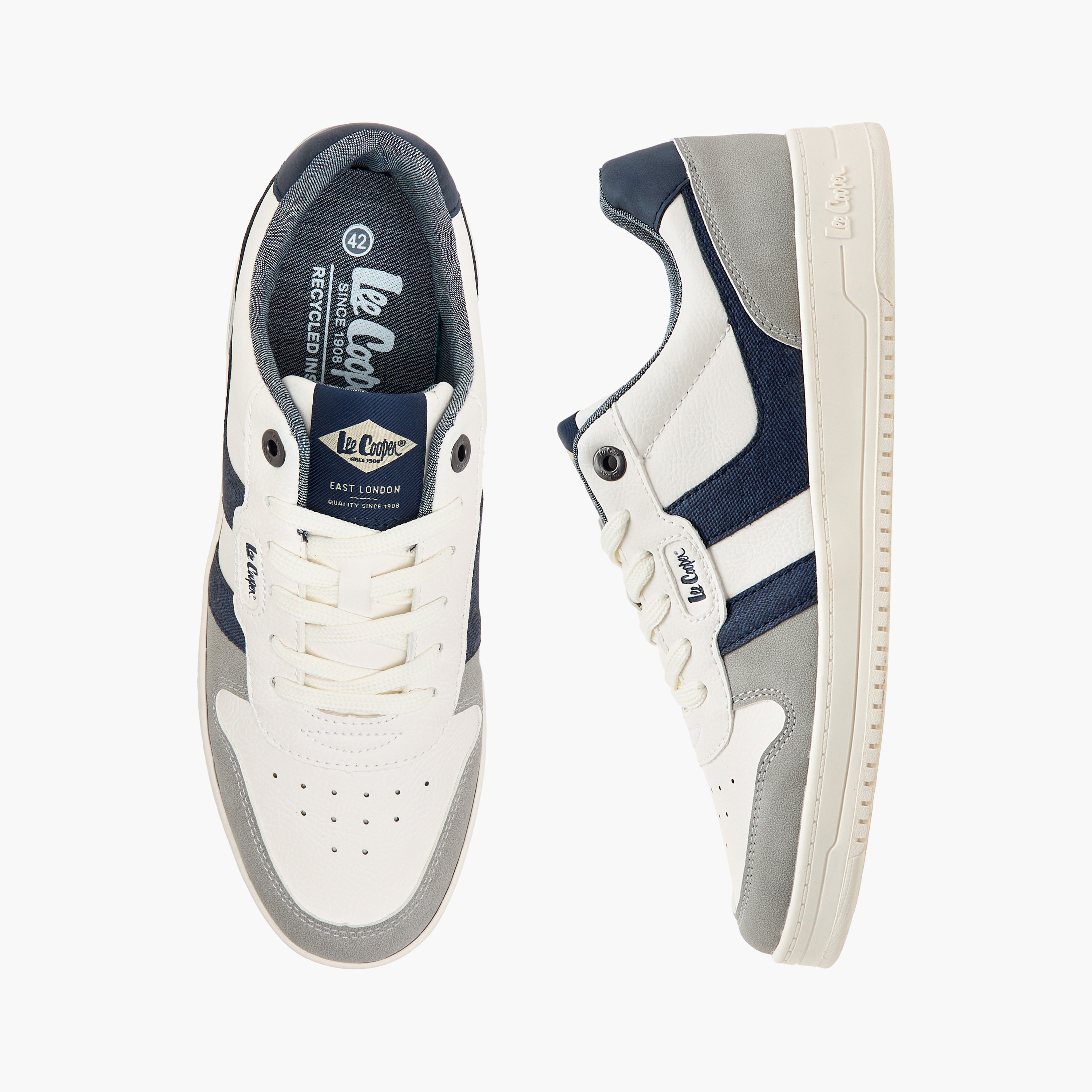 Lee Cooper Men's Panelled Lace-Up Ortholite Ankle Sneakers-men-shoes-sneakers-image-1