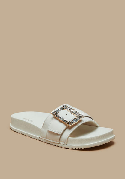Aqua Embellished Slip-On Slide Slippers-Women%27s Flip Flops & Beach Slippers-image-1