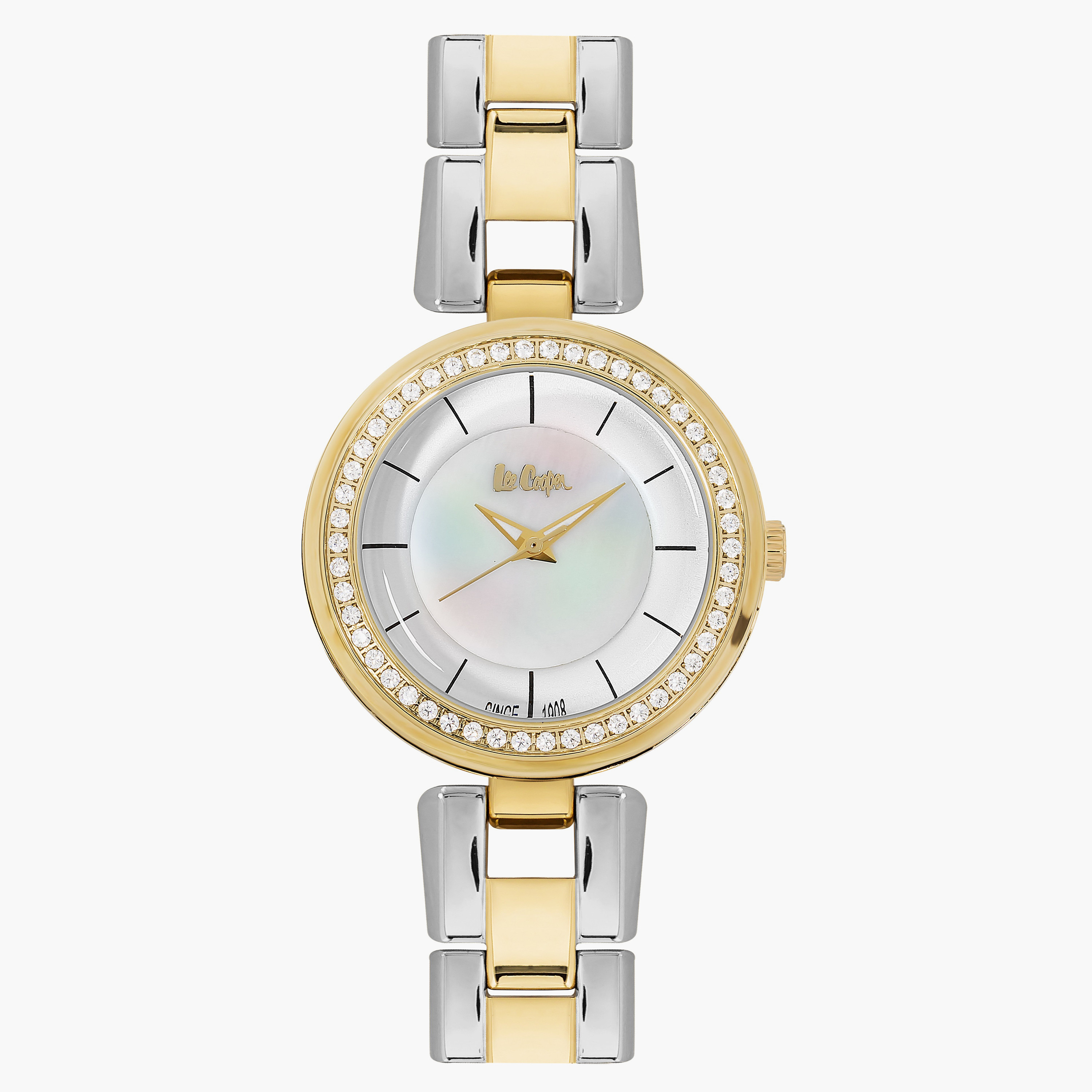 ساعة يد تناظريّة بسوار سوبر ميتال فضي وذهبي للنساء من لي كوبر KZ6262.220-women-watchesandjewellery-watches-image-1