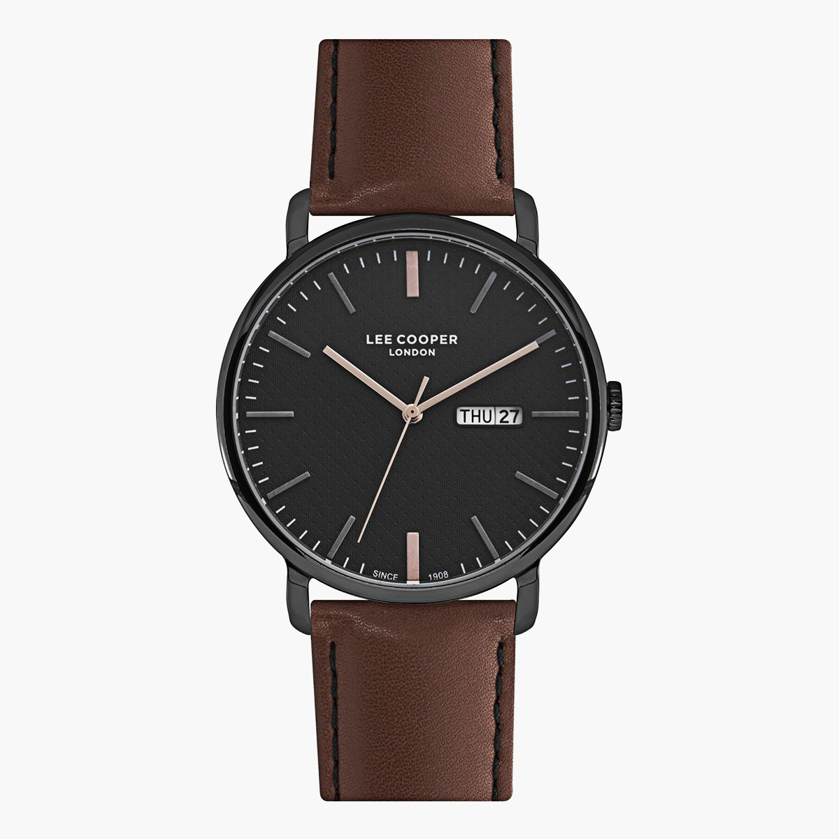  لي كوبر ملك الرجال بني تناظرية/ رقمية جلد حزام راقب LC07092654-men-watchesandjewellery-watches-image-1