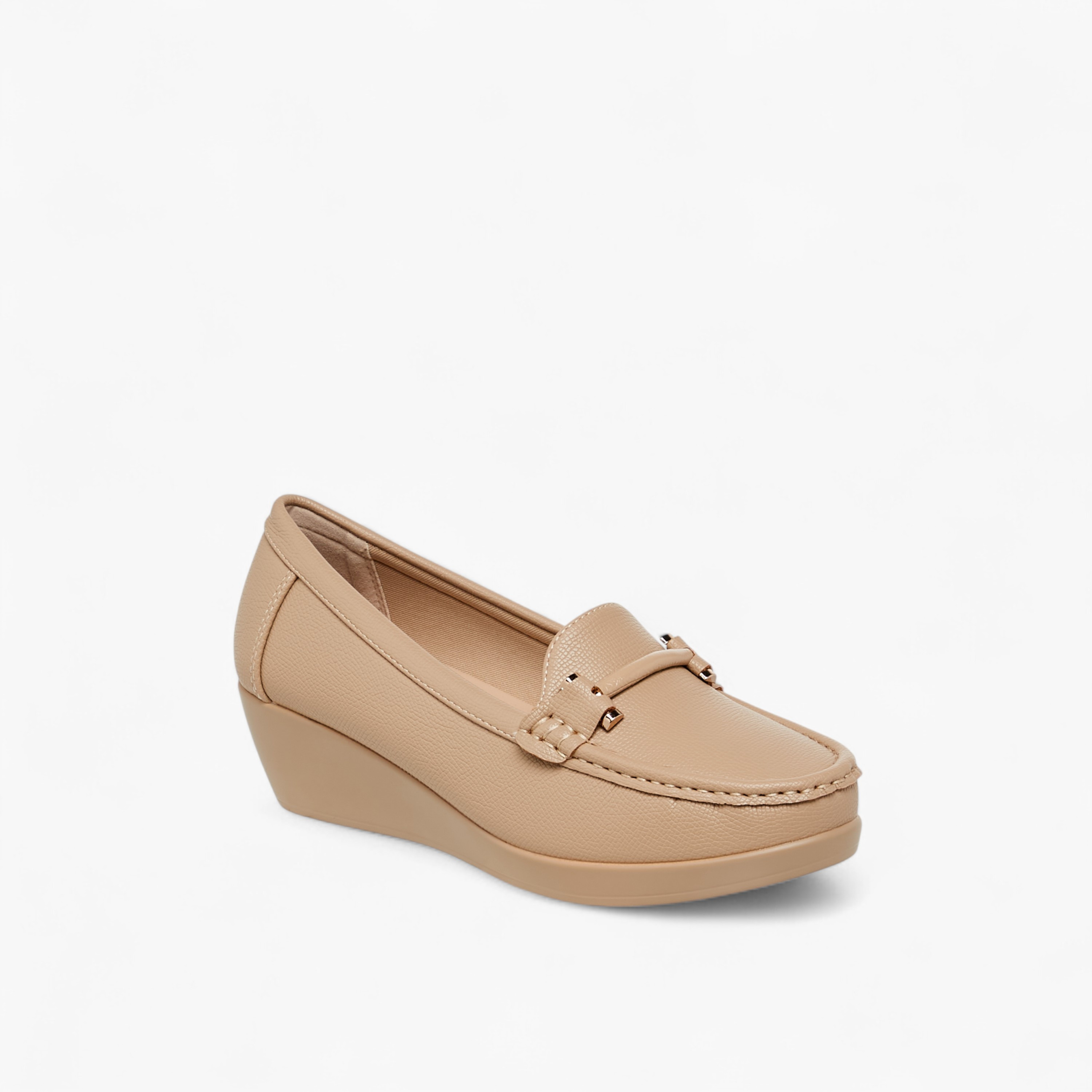 Le Confort Solid Slip-On Loafers with Wedge Heels-women-shoes-heels-image-2