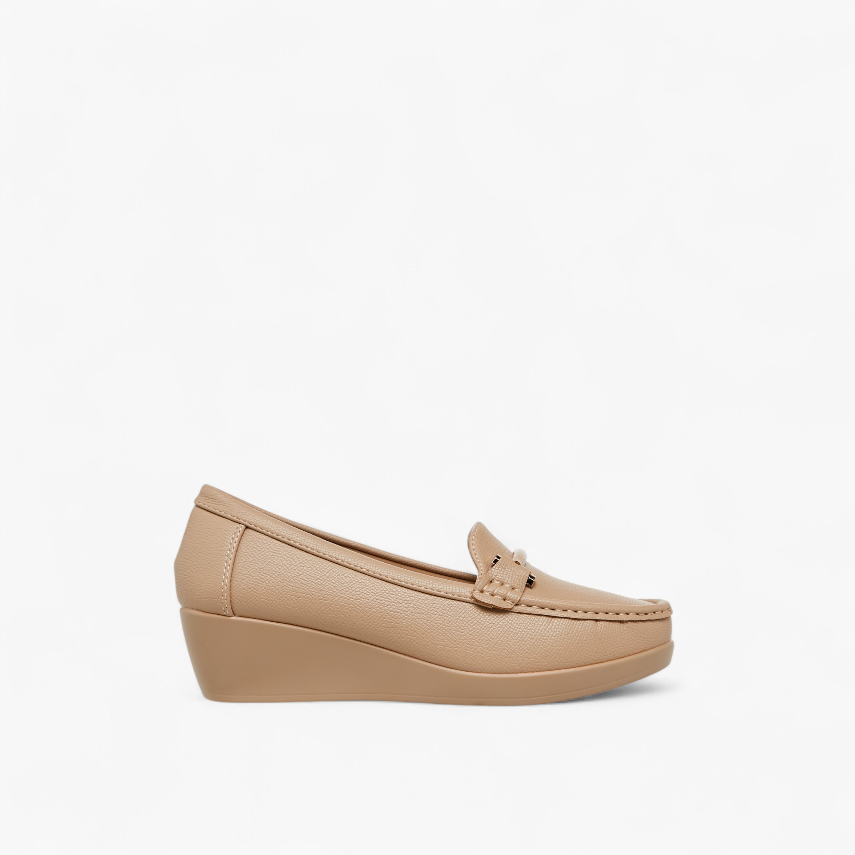 Le Confort Solid Slip-On Loafers with Wedge Heels-women-shoes-heels-image-3