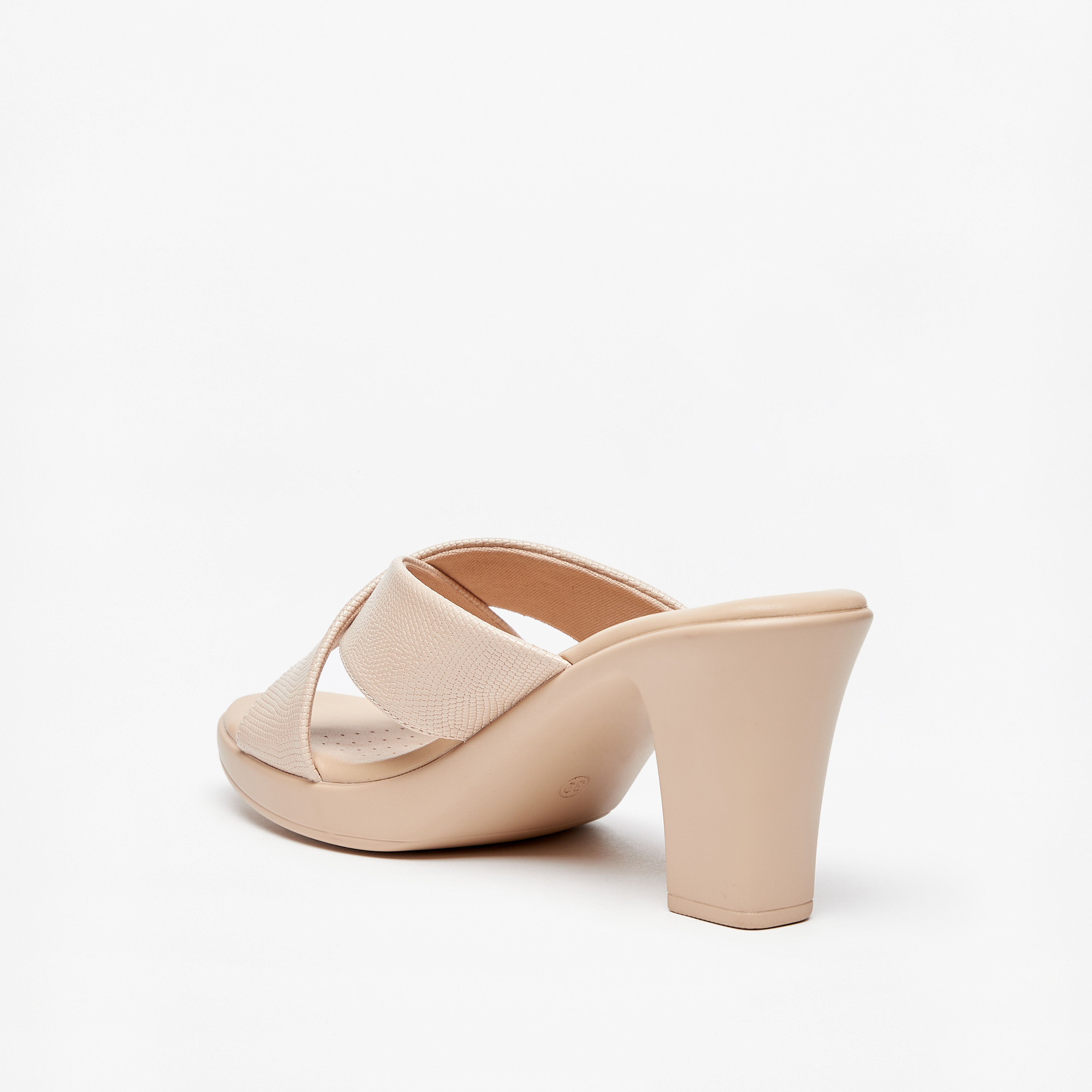 Le Confort Textured Cross Strap Comfort Sandals with Block Heels-women-shoes-heels-image-2