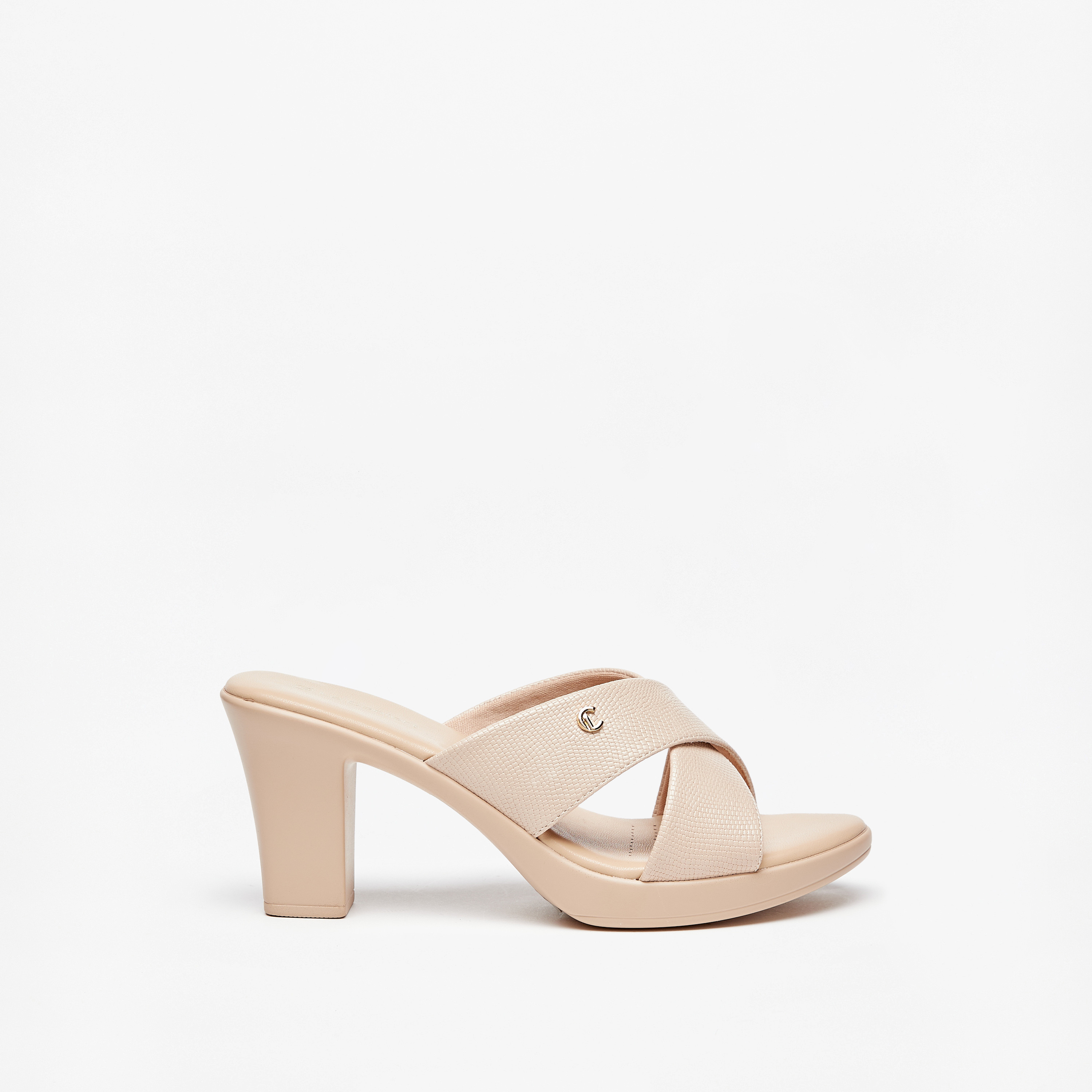 Le Confort Textured Cross Strap Comfort Sandals with Block Heels-women-shoes-heels-image-3