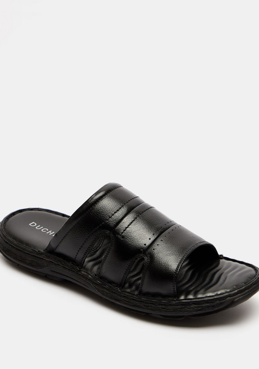 Duchini Men's Solid Slip-On Cross Strap Sandals-Men%27s Sandals-image-1