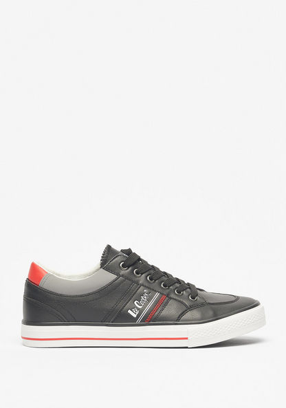 Lee Cooper Men's Logo Print Sneakers with Lace-Up Closure-Men%27s Sneakers-image-0