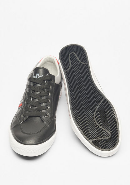 Lee Cooper Men's Logo Print Sneakers with Lace-Up Closure