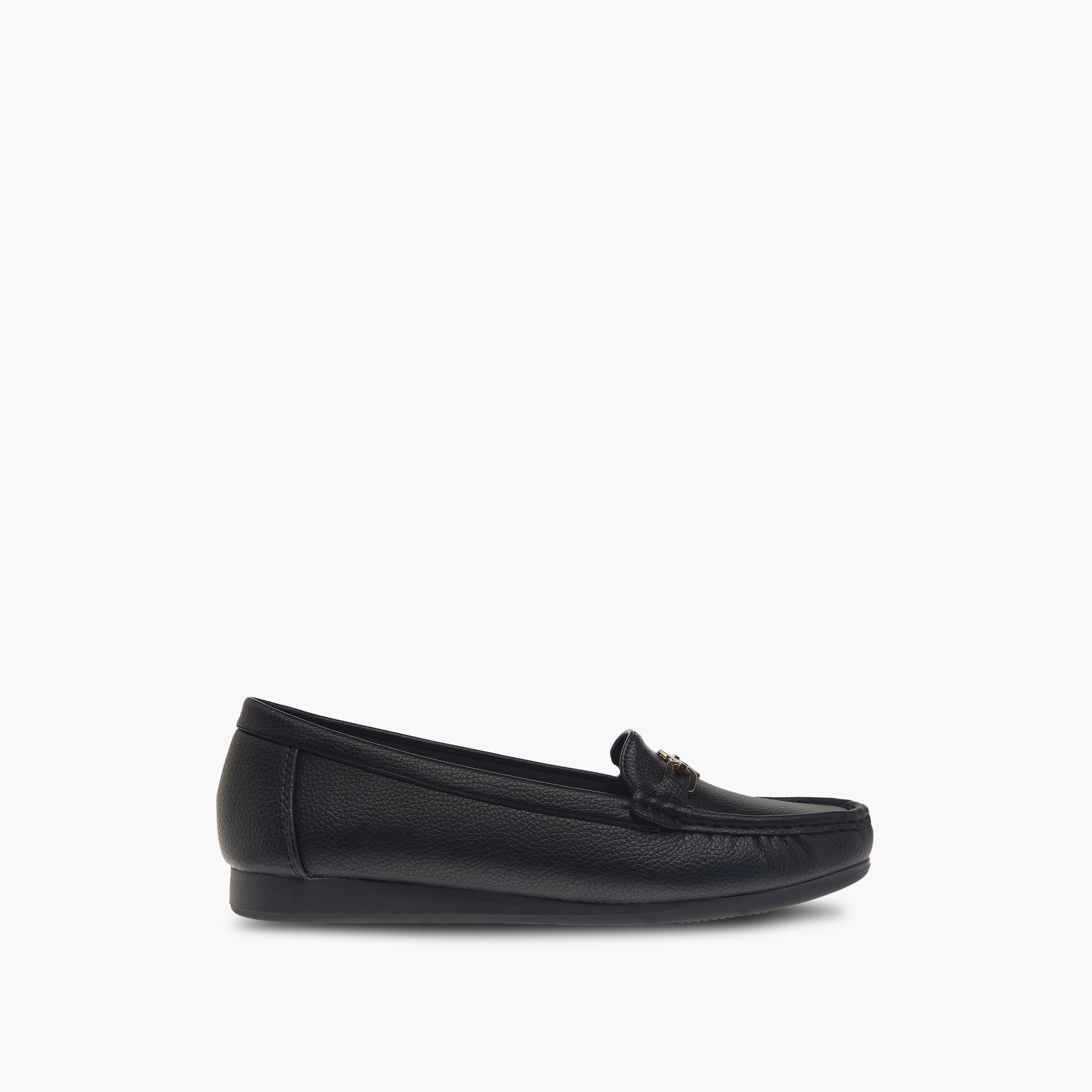 حذاء كلاسيكي سهل الارتداء وبارز الملمس بزينة ميتاليك من لو كونفورت-women-shoes-flats-loafers-image-3
