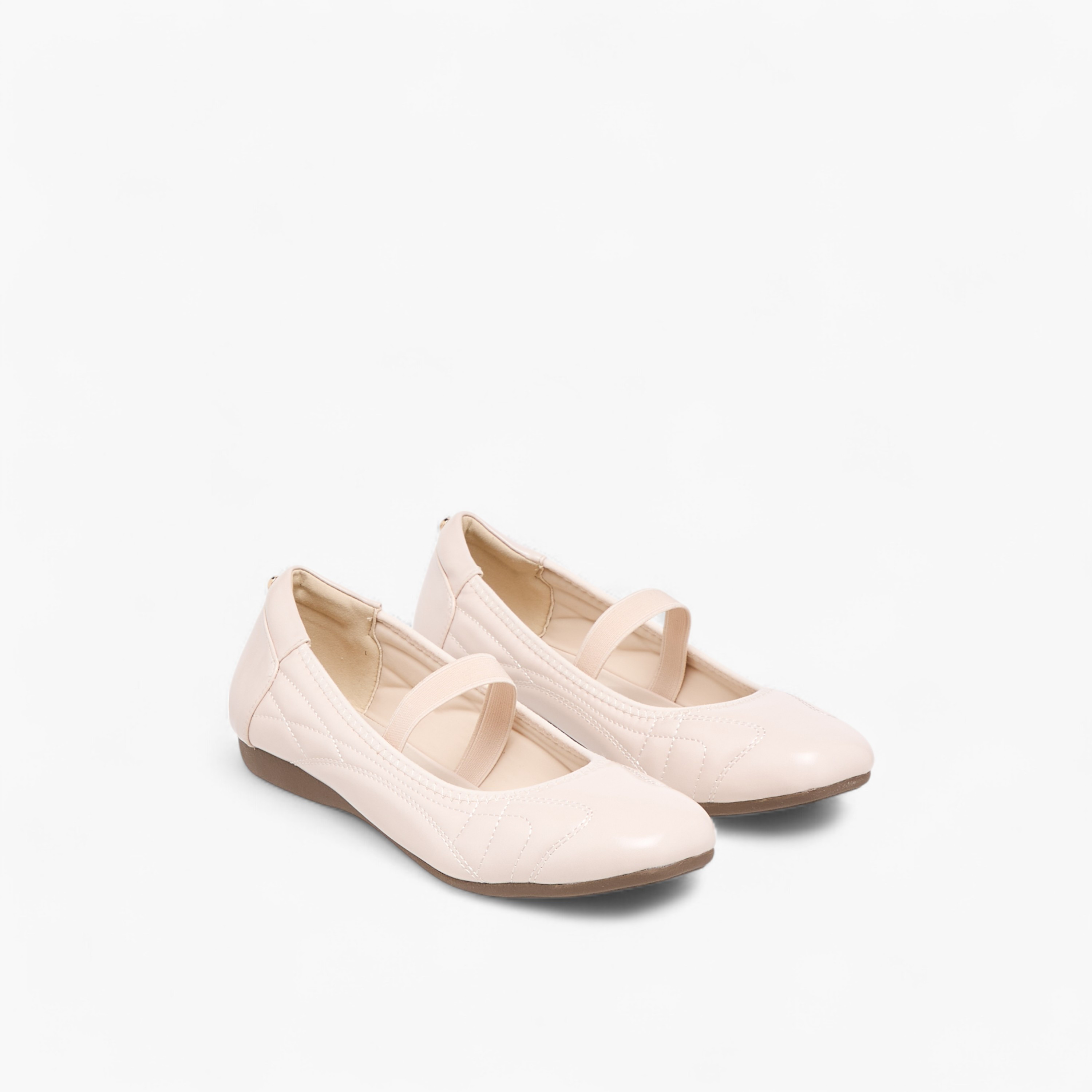 Celeste Women's Textured Ballerina Shoes with Elasticated Strap-women-shoes-ballerinas-image-1