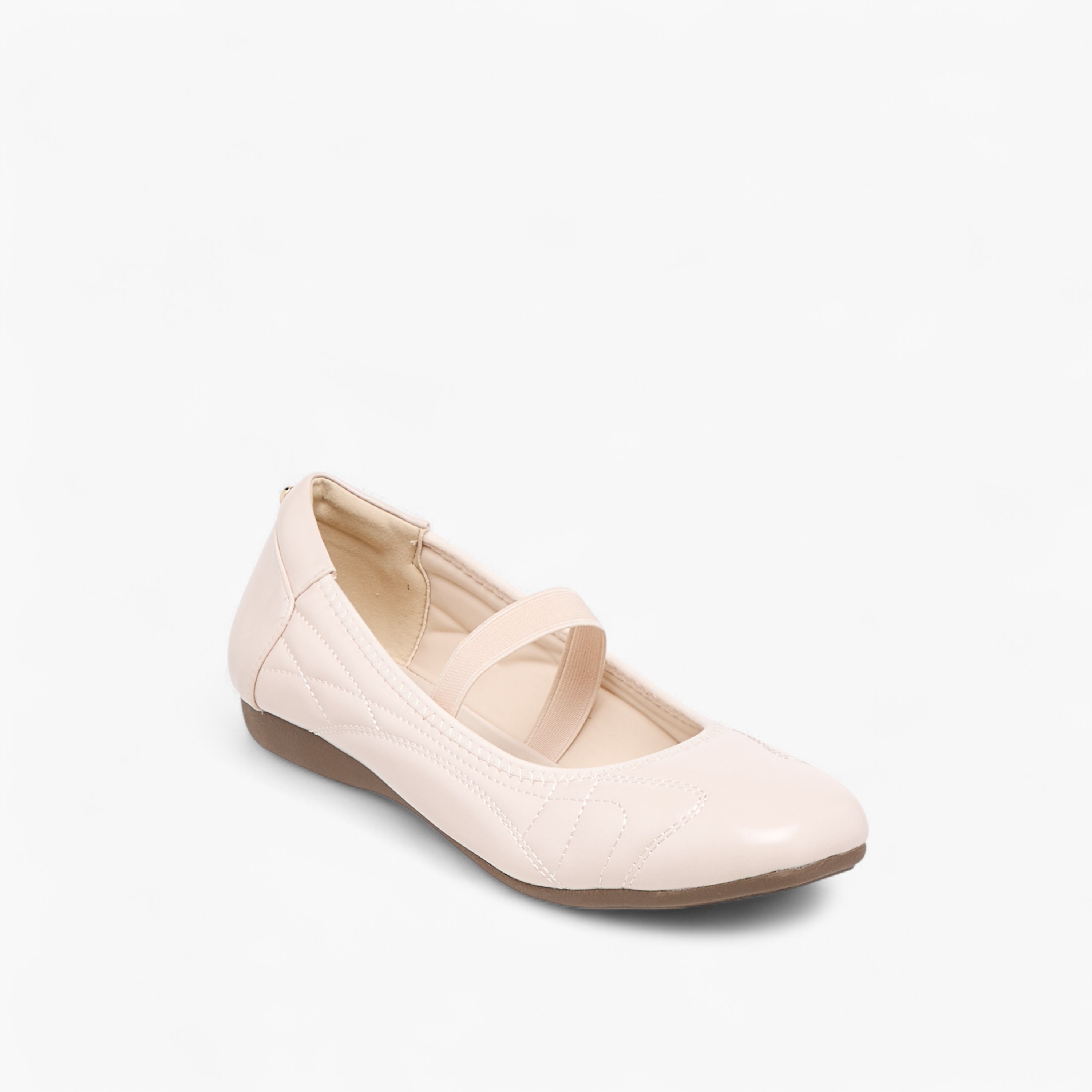 Celeste Women's Textured Ballerina Shoes with Elasticated Strap-women-shoes-ballerinas-image-2