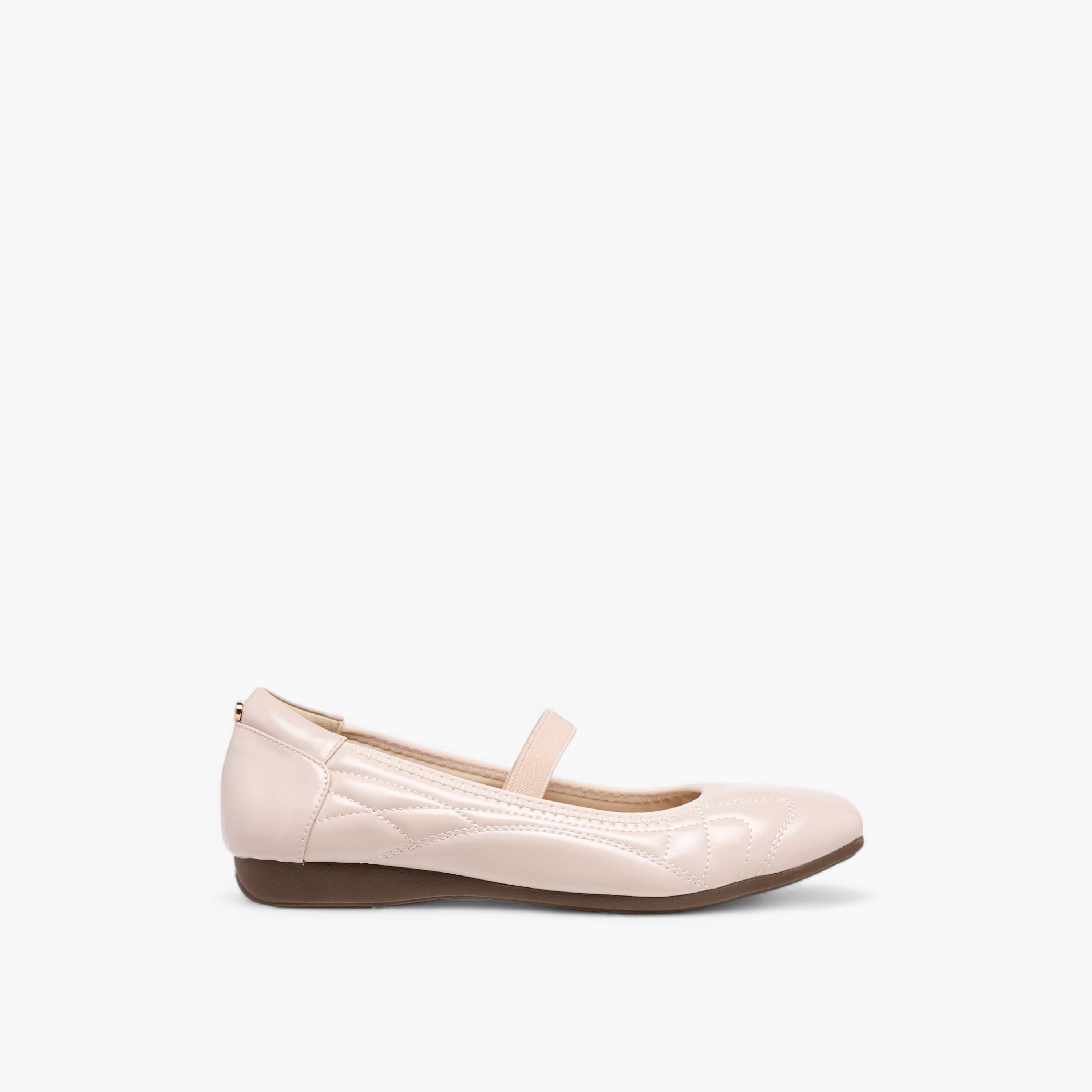 Celeste Women's Textured Ballerina Shoes with Elasticated Strap-women-shoes-ballerinas-image-3