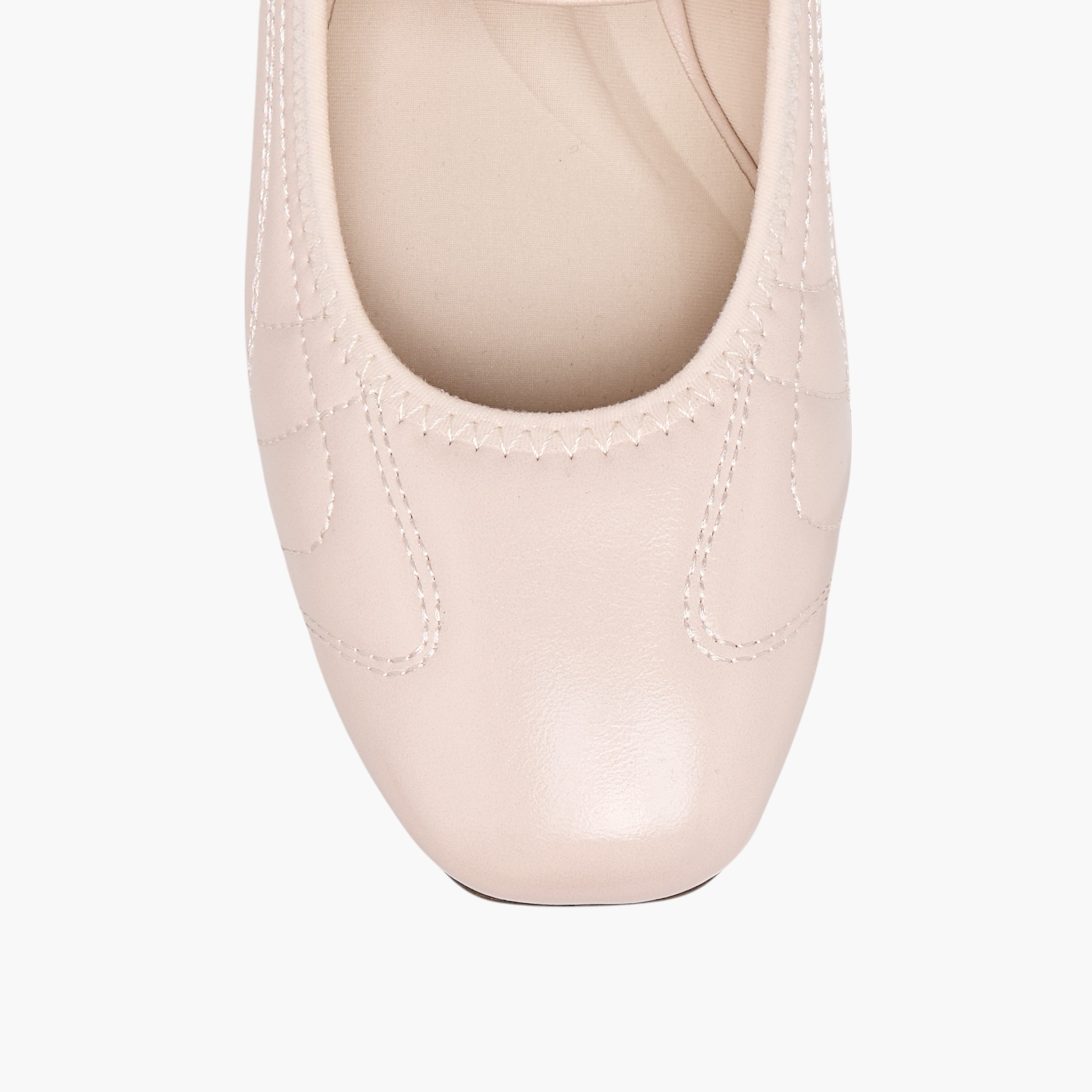 Celeste Women's Textured Ballerina Shoes with Elasticated Strap-women-shoes-ballerinas-image-4