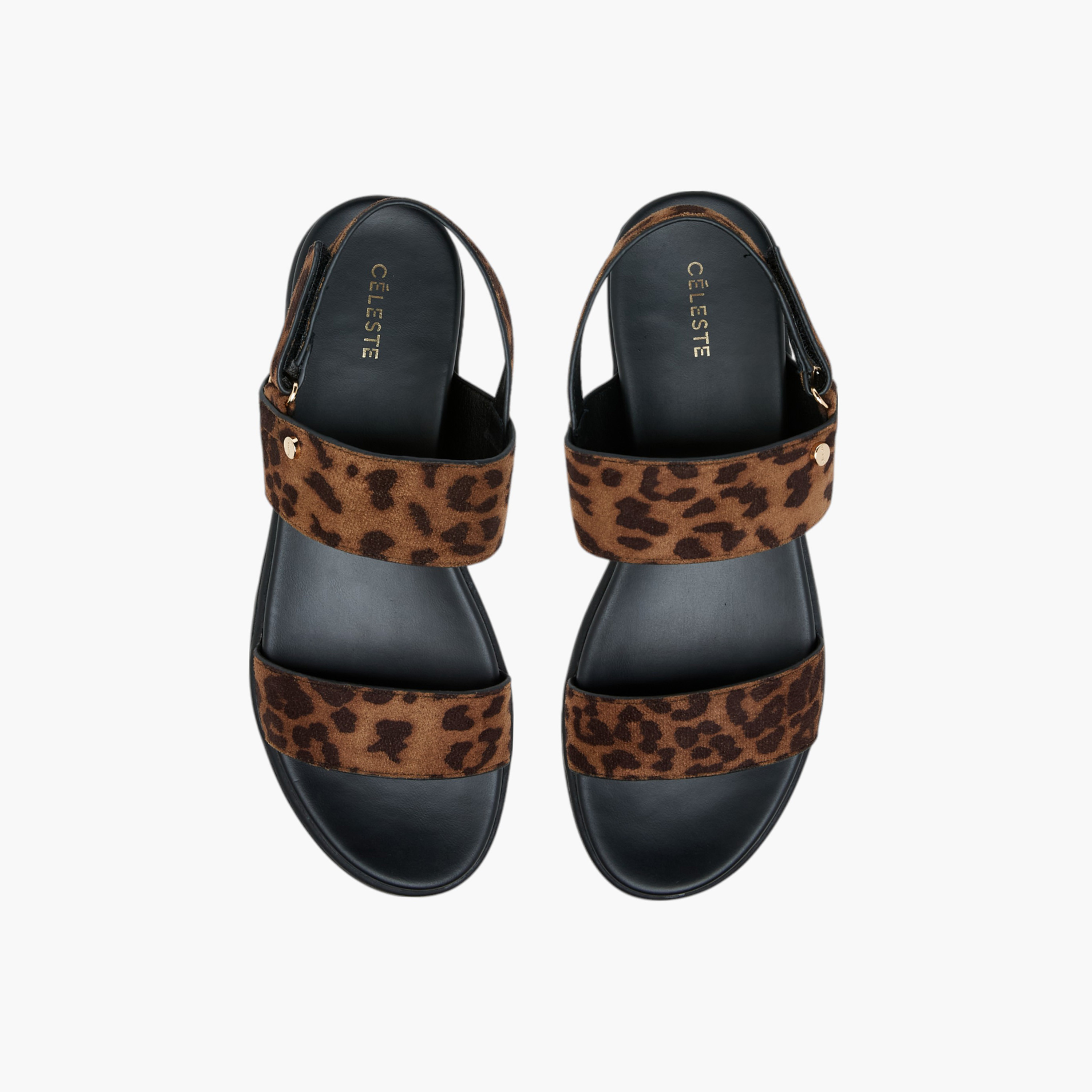 Celeste Women's Animal Print Sandals with Hook and Loop Closure-women-shoes-sandals-heeled-image-1