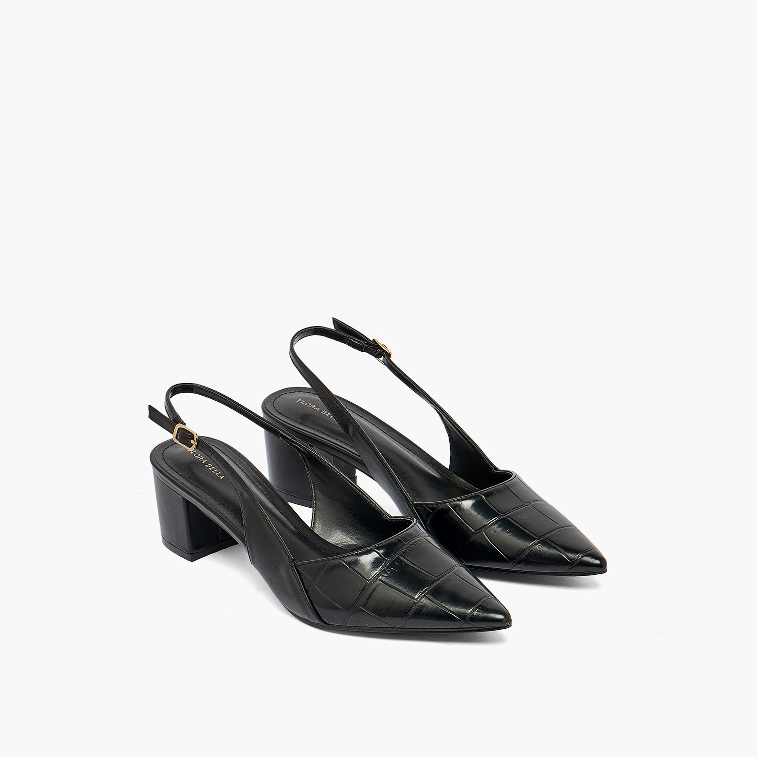 حذاء بارز الملمس بكعب سميك للنساء من فلورا بيلا من شو إكسبريس-women-shoes-heels-image-1