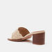 Weave Textured Open Toe Slip-On Sandals with Block Heels-Women%27s Heel Sandals-thumbnailMobile-2