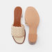 Weave Textured Open Toe Slip-On Sandals with Block Heels-Women%27s Heel Sandals-thumbnail-4