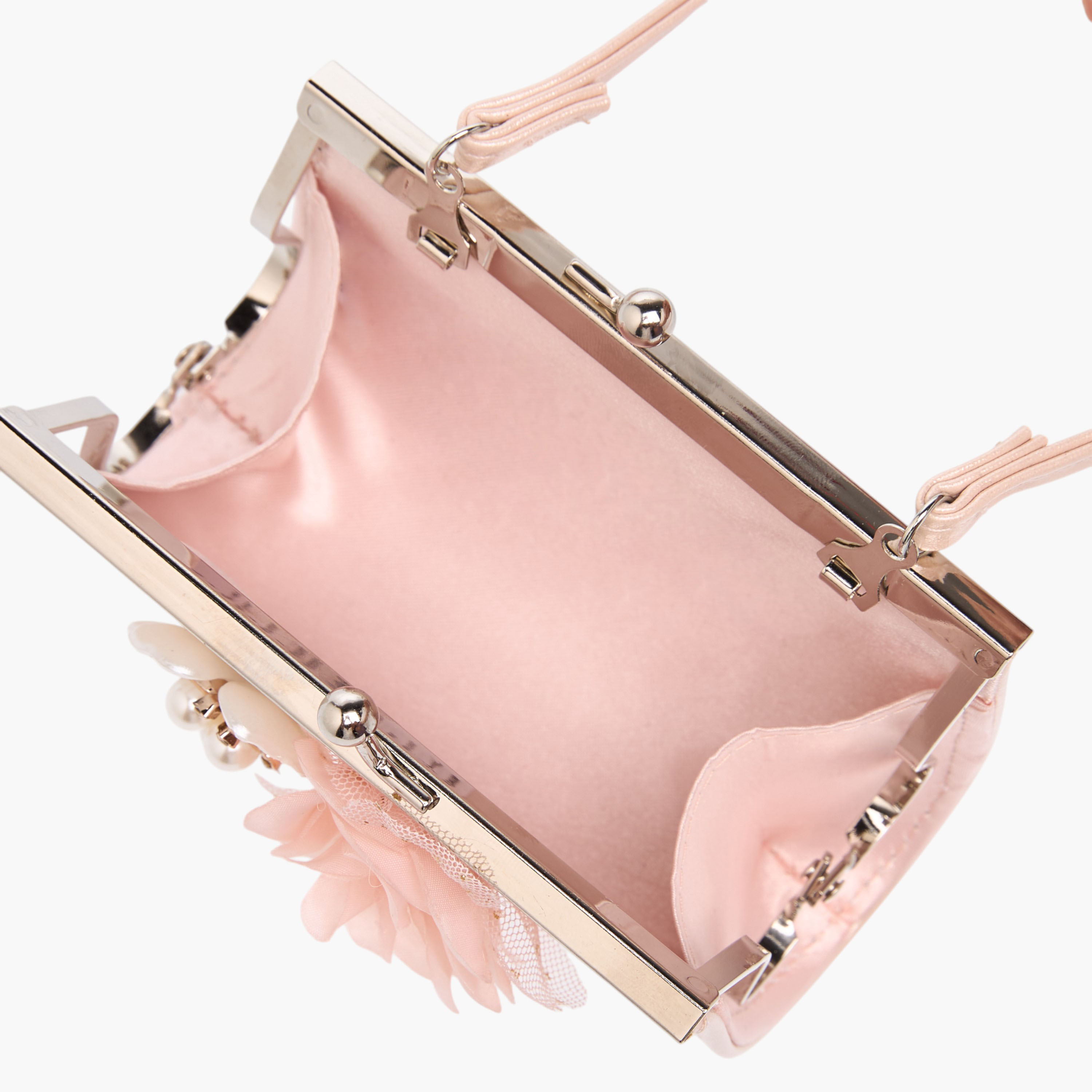 Flora Bella Flower Applique Handbag With Kiss Lock Closure-girls-accessories-bags-image-7