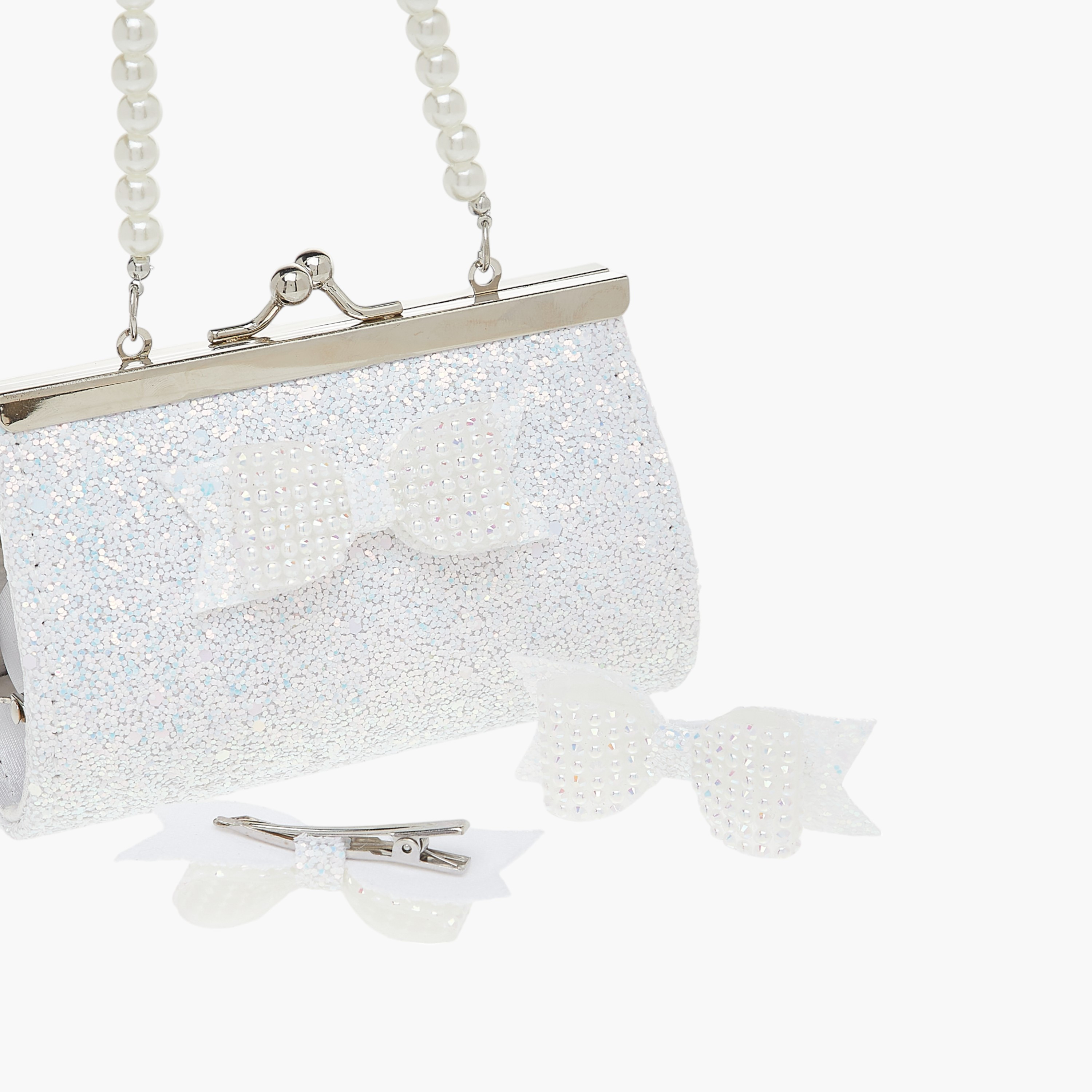 طقم شنطة يد بزينة فيونكة ومشابك 3 قطع من فلورا بيلا-girls-accessories-bags-image-4