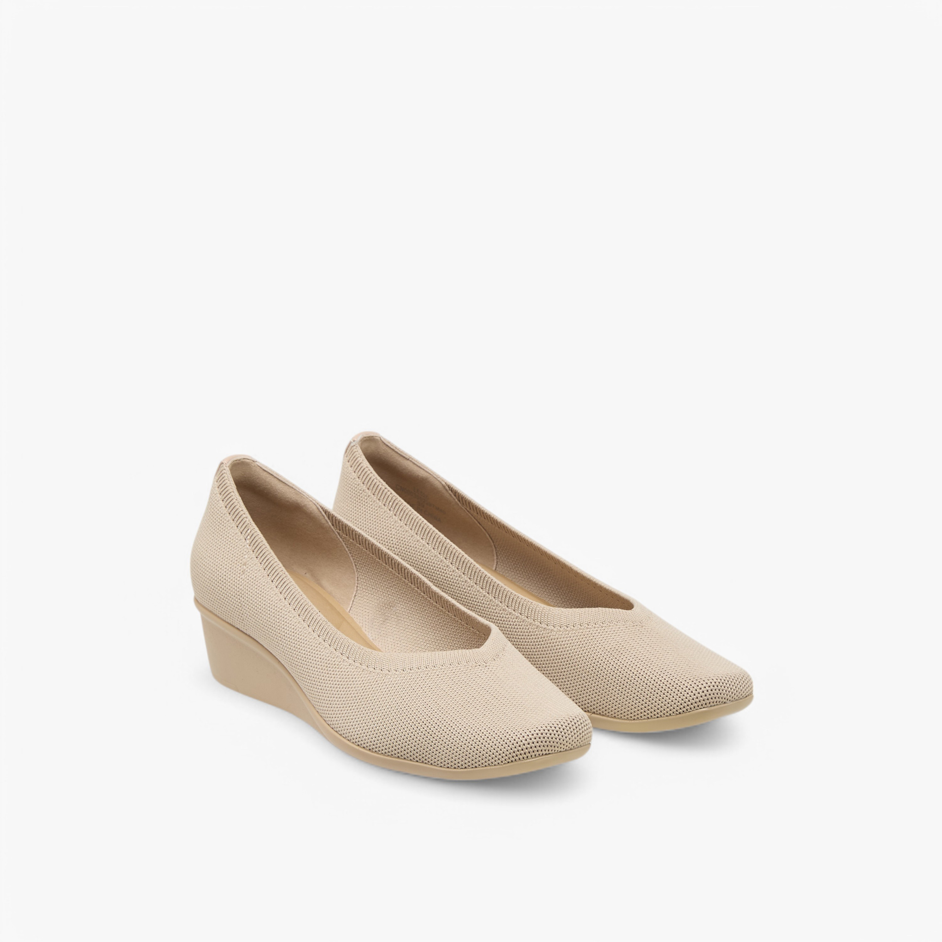 Le Confort Flyknit Textured Slip-On Comfort Ballerina Shoes with Wedge Heels-women-shoes-ballerinas-image-1