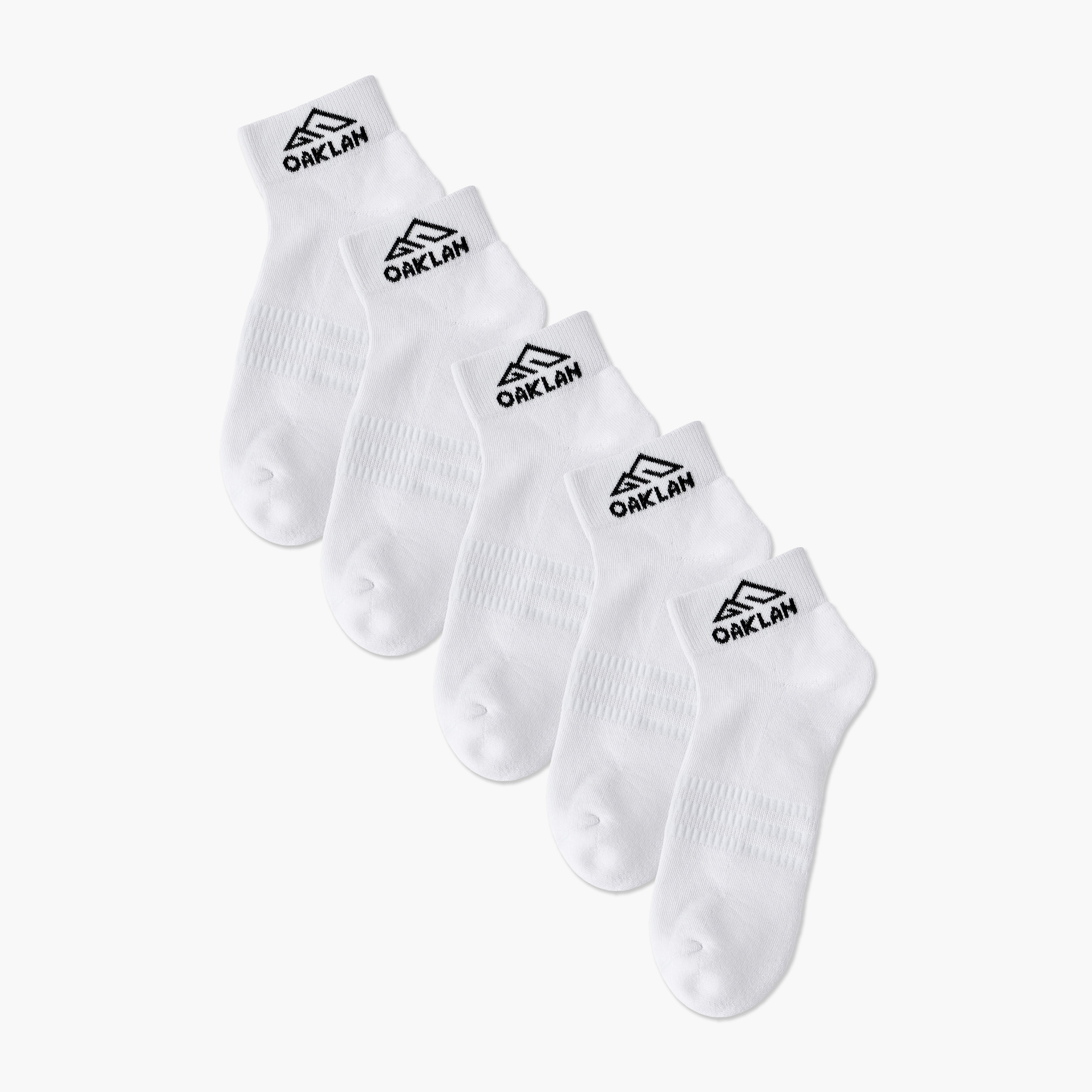 طقم جوارب رياضية 5 أزواج بطول الكاحل للرجال من أوكلان من شو إكسبريس-men-socks-image-1