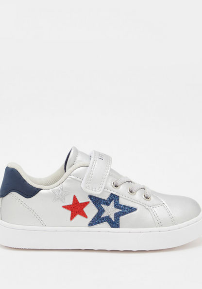 Lee Cooper Girl's Star Applique Sneakers with Hook & Loop Closure-Girl%27s Sneakers-image-0