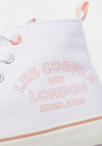 Lee Cooper Printed High-Cut Sneakers with Zip Closure-Girl%27s Sneakers-image-3