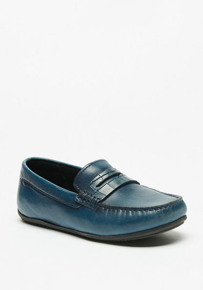Mister Duchini Solid Slip-On Moccasins with Stitch Detail-Boy%27s Casual Shoes-image-0