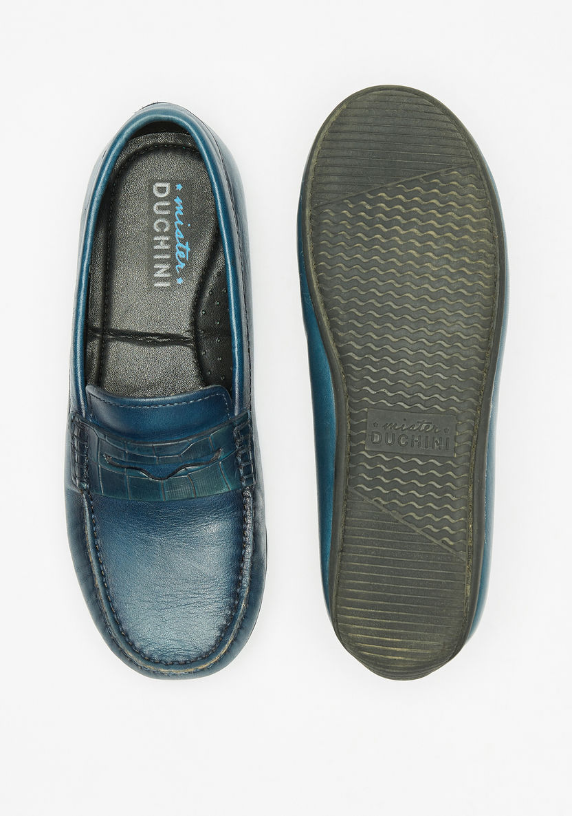 Mister Duchini Solid Slip-On Moccasins with Stitch Detail-Boy%27s Casual Shoes-image-3