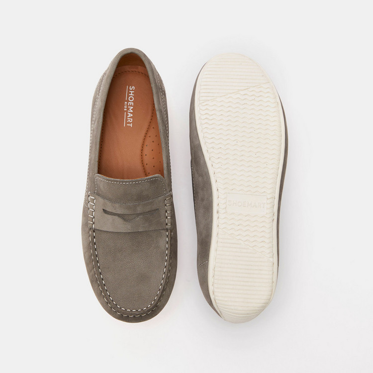 Suede Penny Loafers with Slip-On Style